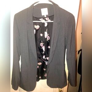Candie’s Gray Floral Blazer Small
